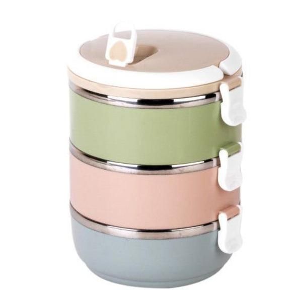 Portable Thermal Stainless Steel Triple Layer Lunch Box