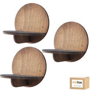 Mix Box Wall Mounted Cat Climbing Stairs Shelf,Round-3Pack