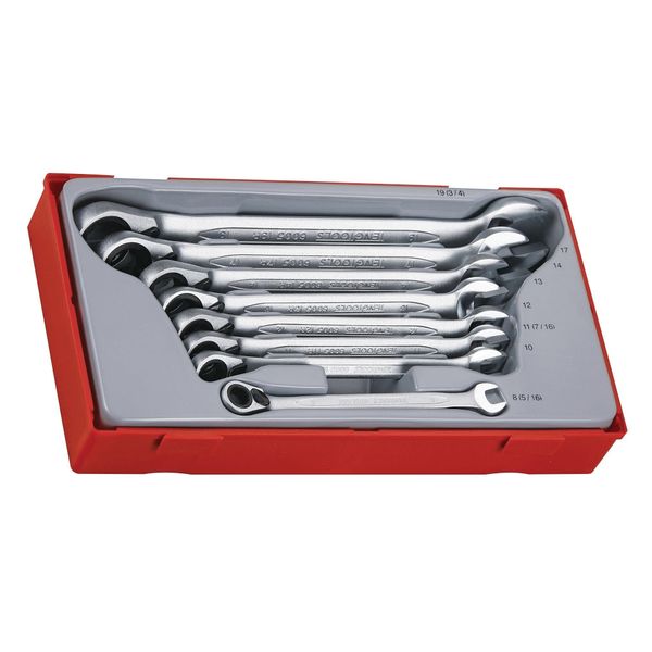 TengTools - 8 Piece Ratcheting Combination Spanner Set - TT6508R