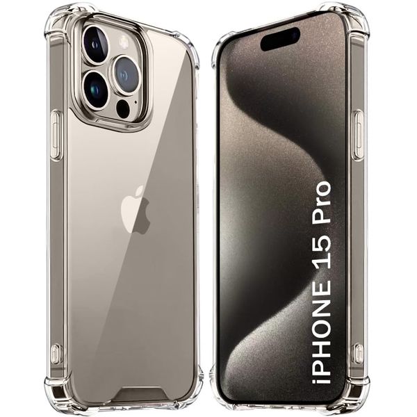 World Choice Shockproof Clear Pouch TPU Gel Case for iPhone 15 Pro