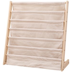 GoodMama 7 Tier Wooden Kids Bookshelf Rack