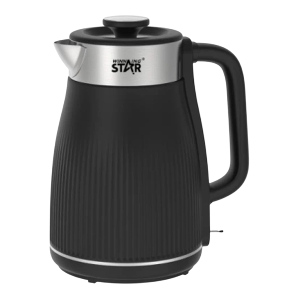 Electric Kettle 1.8L Black 1500W Stainless Steel - Winning Star