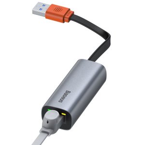 Baseus S.C Series USB TypeA to Gigabit Ethernet RJ45 HUB Adapter- Dark Grey