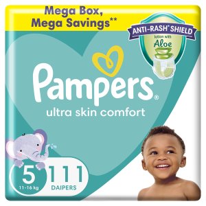 Pampers Anti-Rash Shield Taped Diaper Size 5 (11-16 kg) 111 Nappies