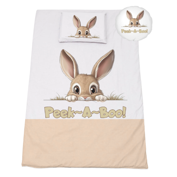 Cot Bedding Set - Duvet, Pillow &amp; Scatter - 1040x720mm - Peek-A-Boo