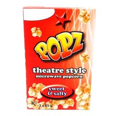 POPZ Microwavable Popcorn - Sweet &amp; Salty (9 x 85g)