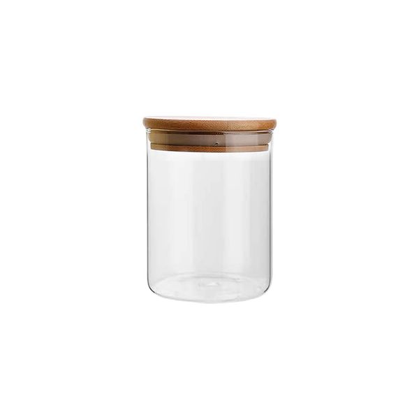Glass Storage Jar With Bamboo Lid - SK-7015