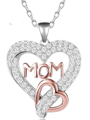 S925 Sterling Silver Heart Pendant Necklace for Mom