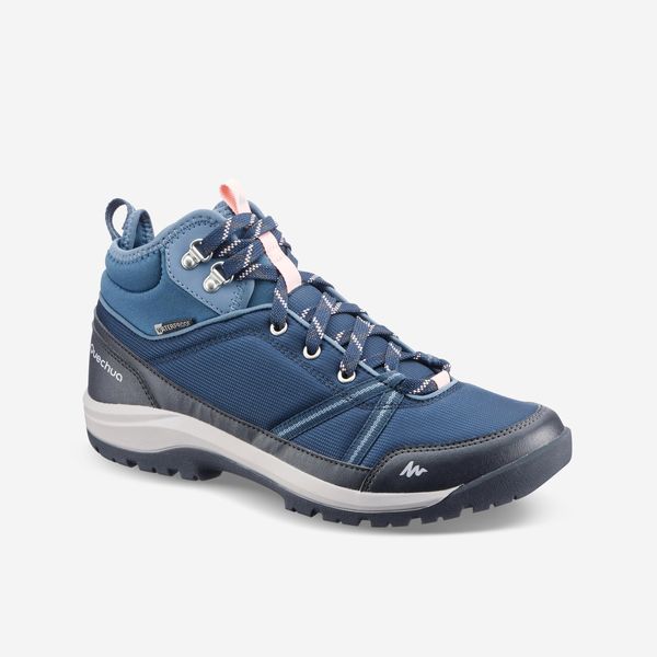 Quechua Women's Waterproof Hiking Boots - NH100 Mid WP - Blue