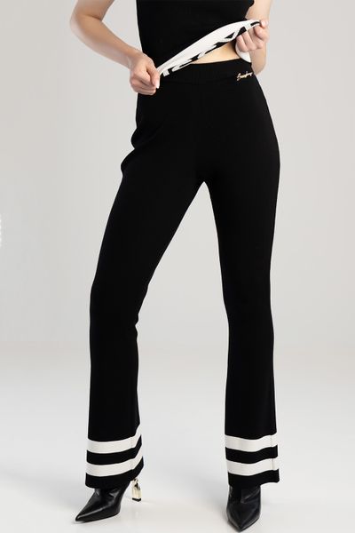 Sissy Boy: Dimas Knit Bootleg Pants With Stripe Details