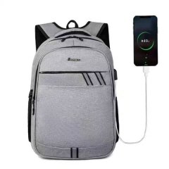 Travel Laptop Backpack with USB Charging Port Grey