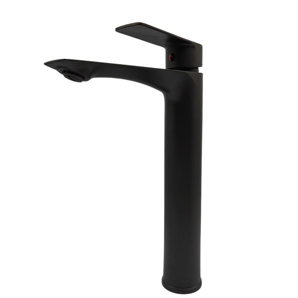 Black Matte Washbasin Faucet (Tall Spout)