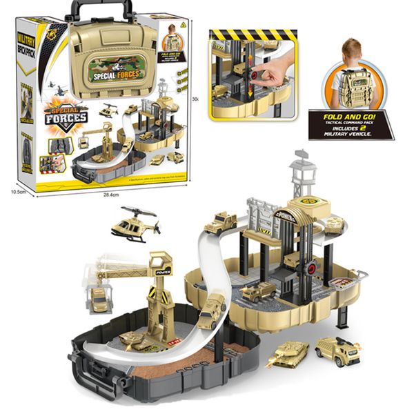 Kids Military Backpack Assembly Toy - with Vehicles &amp; Tactical Accessories
