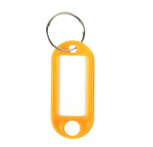 PrimeLine - Soft Type Plastic Key Ring Tags - Yellow