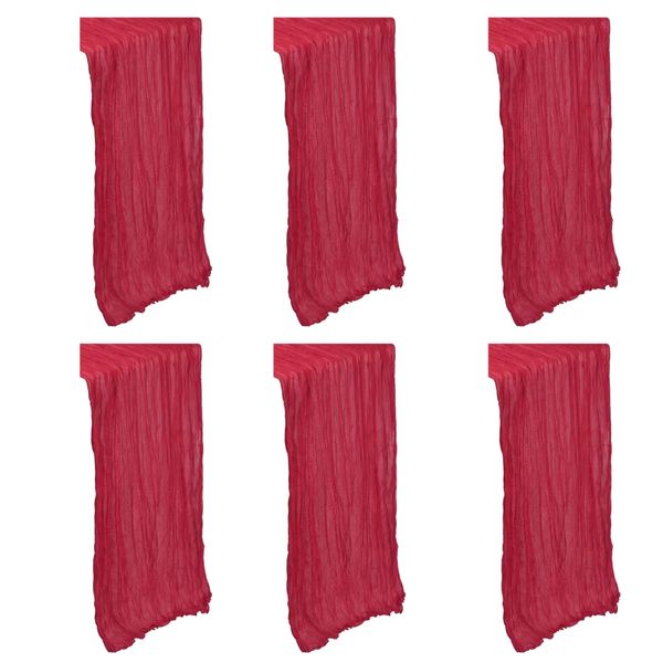 Decor Bohemian Style Cheesecloth Gauze Table Runner Set Of 6 -178cm