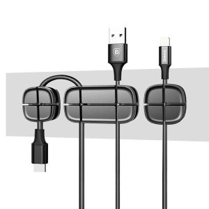 Baseus Desk Cable Mangament Cross Peas Clip - Black