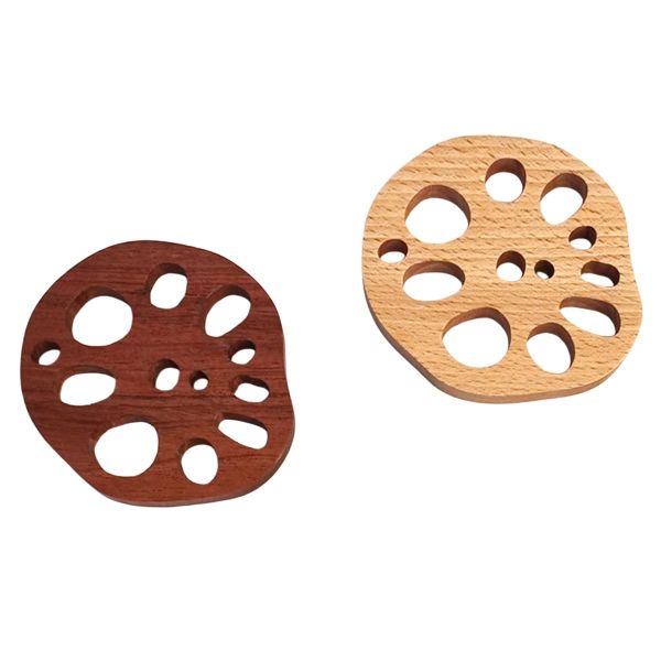 Lotus Root Slices Solid Wood Coaster Mark Insulation Pad Anti Scalding Wood