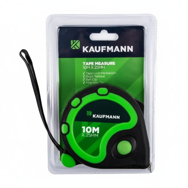 Kaufmann 10m x 25mm Tape Measure - Durable Measuring Tool for DIY &amp;