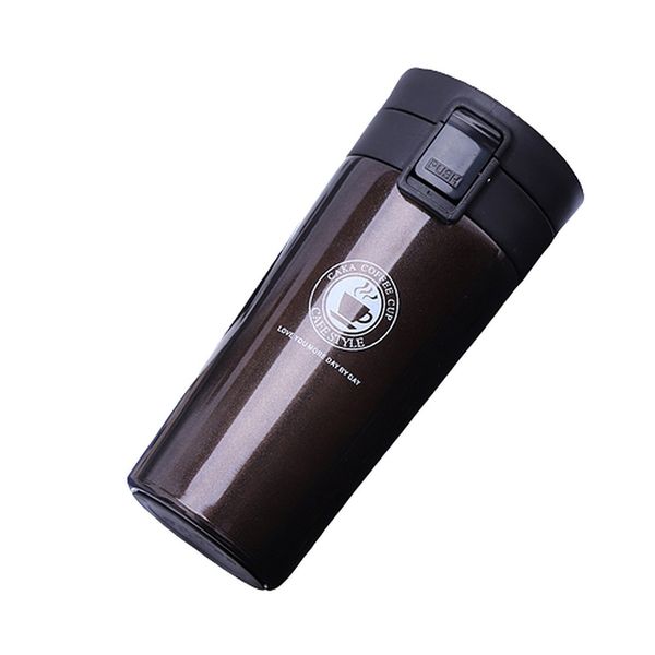 Vacuum Insulation Cup - Travel Flask Coffee Brown