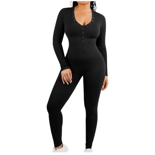 Stylish Eileen Ribbed Fitness Workout Jumpsuit