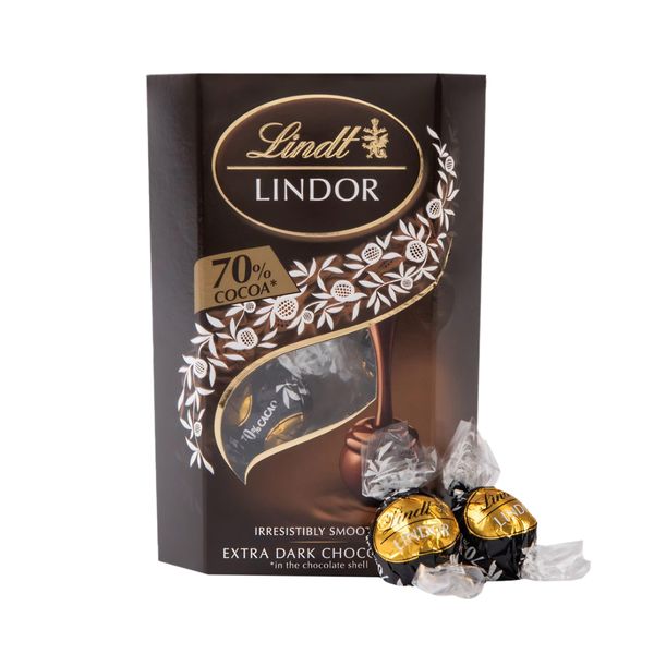 Lindt Lindor Extra Dark 70% Cocoa Chocolate Truffles 200 g Box