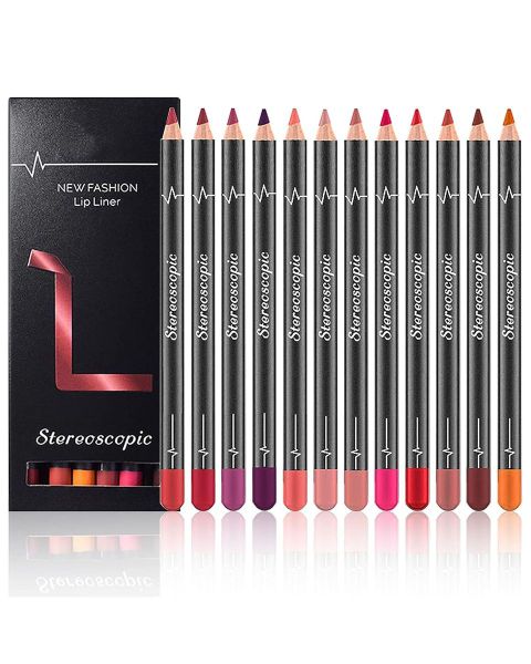 12-Piece Matte Lip Liner Pencil Set - Waterproof Lipstick Pencil