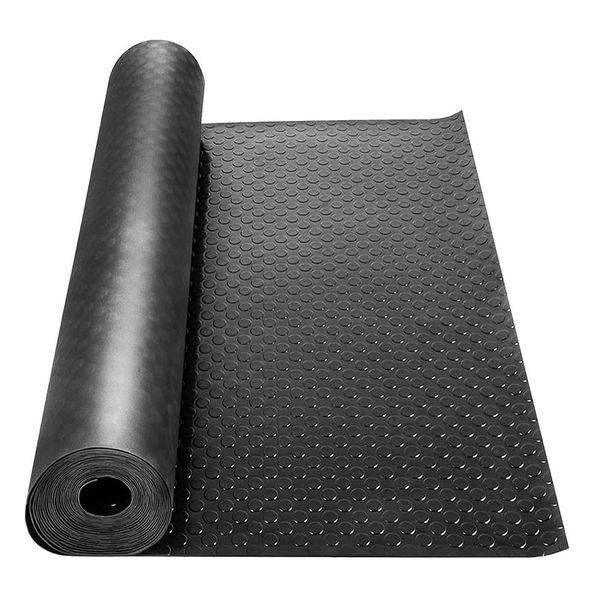 PVC Heavy Duty Garage/Car/Warehouse Coin Design Black Floor Mat -1x1.5mx3mm