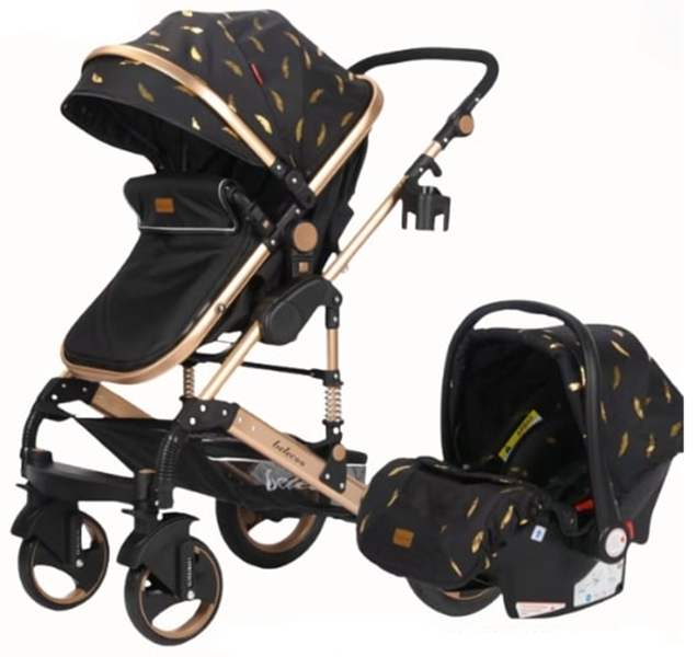 Belecoo Q3 High Quality Modern Stroller Limited Edition Gold Leaf Print