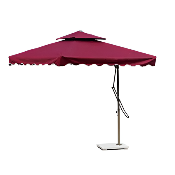 Outdoor Roma Parasol - 2.2m Double Layer Sun Umbrella for Patio