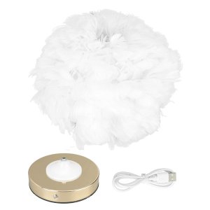 White Feather Table Lamp (USB - C, Touch - Control)