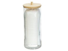 Excellent Housewares Round Polystyrene Cotton Pad Organiser including 1PK Cotton Rounds Cotton Rounds 18cm