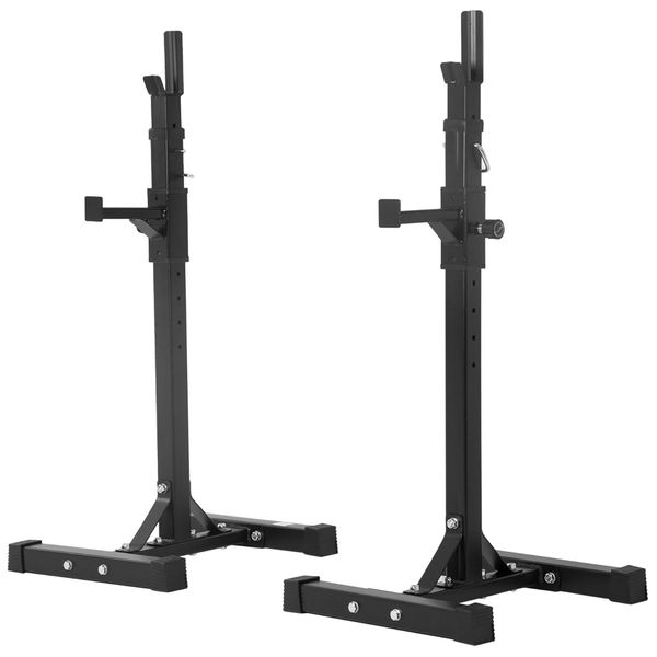 2 Pcs Adjustable Squat Rack Fitness Multifunction Squat Stand Barbell Rack