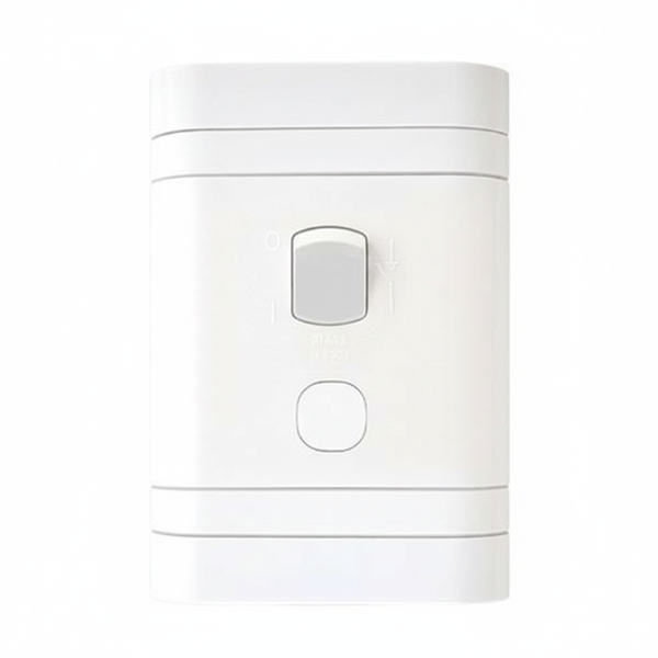 Lesco 50A 2 Pole Flush Isolator Switch - White Rectangle