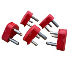 SiRCONY 3 PIN Dedicated RED Plugtop with solid pins (5 Pack)