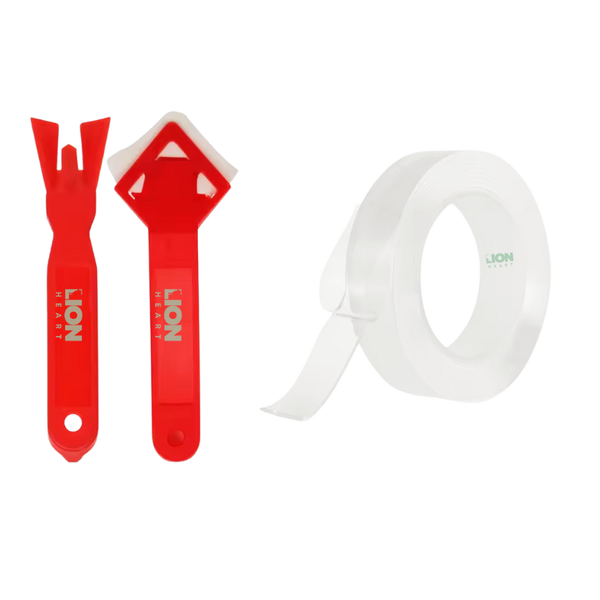 LH Caulk Tape &amp; 2-Piece Silicone Scraper Tool Set - PVC Sealant Kit