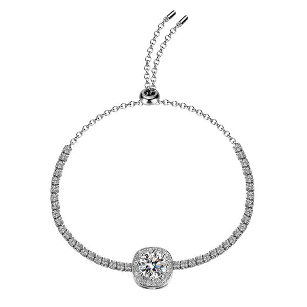 ZELTRYN Minimalist Square-Set S925 Silver Moissanite Bracelet
