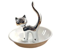 Ring &amp; Jewellery Holder - Silver Gatto/Cat