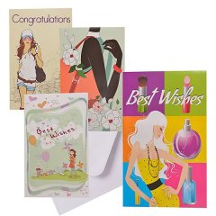 Bulk Pack x 8 Card &amp; Envelope Giant Girl 24x36cm