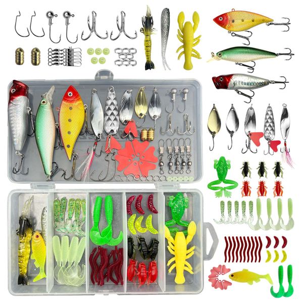 Set of 78 Artificial Baits and Fishing Accessories