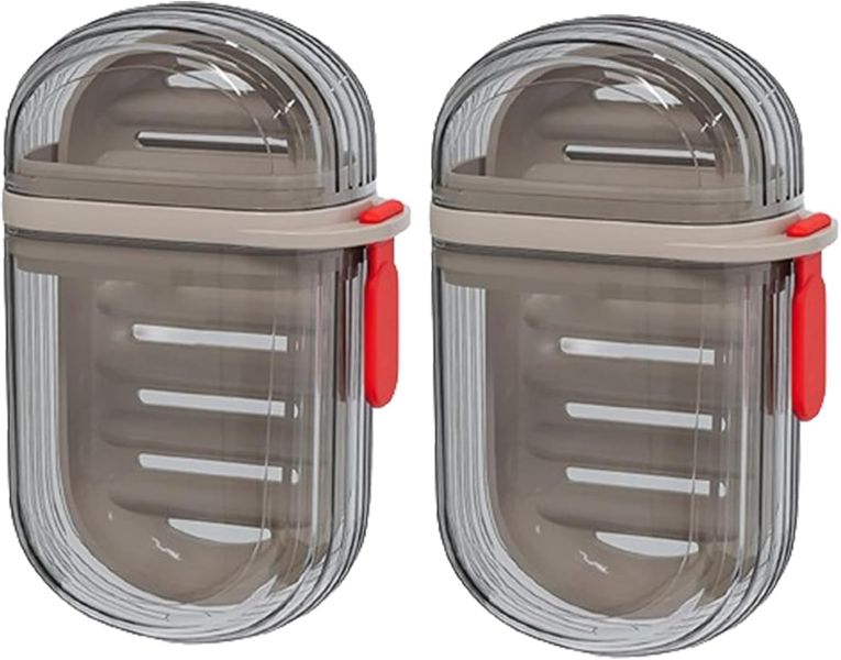 Sulfar 2 Piece Clear Plastic Soap Dish Holder For Bathroom