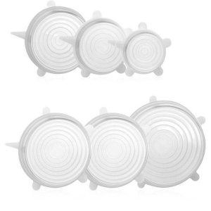 Silicone Stretchable Reuseable Lids - Clear