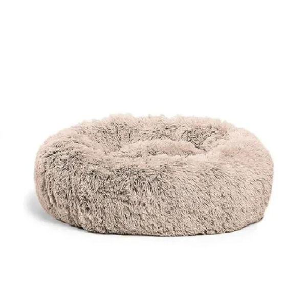 Optipet Pet Calming Cuddler Bed For Dogs Fluffy Round Doughnut - Large