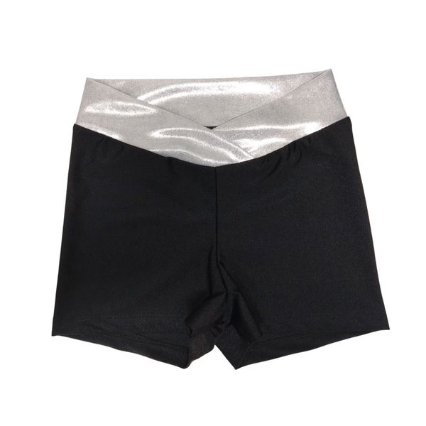 Adult Silver Band Black Hipster Hotpants