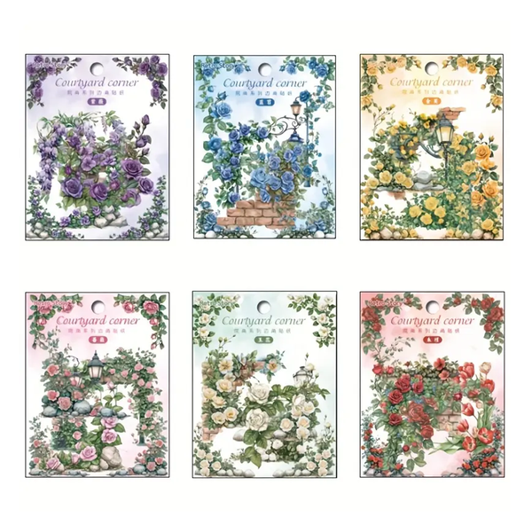 Vintage Floral Border Sticker Collection - 180 Pieces