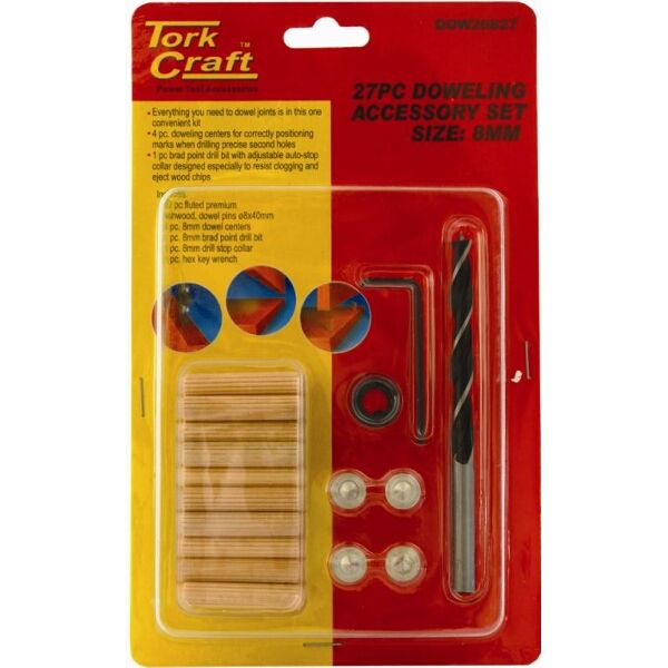 Tork Craft Dowel Kit 8mm - 27 Piece