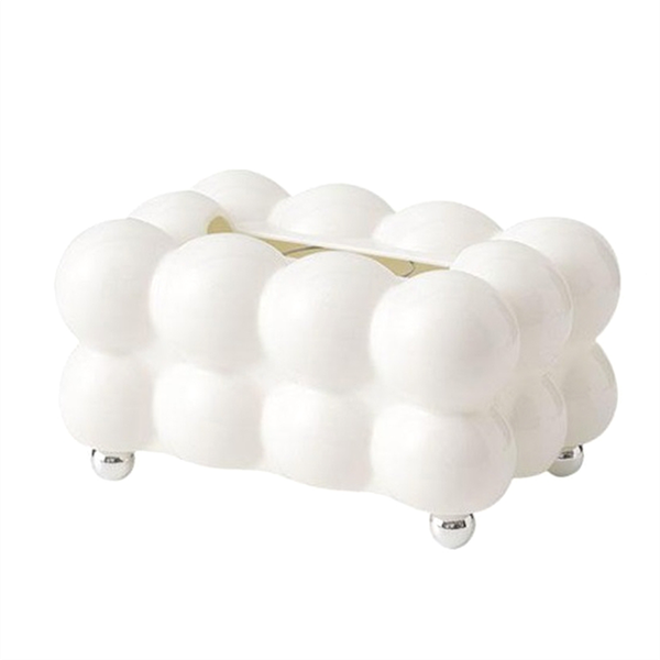 Bubble Shape Tissue Box Holder Living Room Tissue Case White