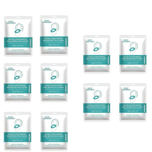 10 Packs of Disposable Sealed Toilet Covers - Double-layer Printing