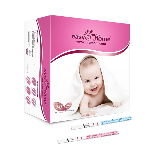 Easy@Home - 50 Ovulation Test Strips and 20 Pregnancy Test Strips Combo Kit