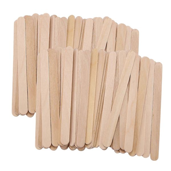 200 Piece - Smooth &amp; Splinter-Free Wooden Popsicle Sticks - Brown