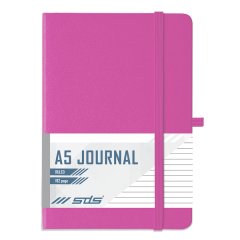 SDS A5 192 Page Lined Journal Hard Cover with Elastic Closure - Pink
